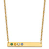 Crystal Birthstone Bar Necklace Gold - Large