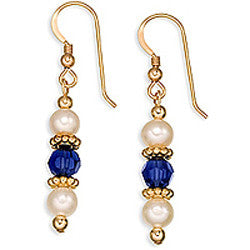 Gold Twist, Pearls & Crystal Earrings