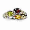 Mother Ring with 6 x 4mm Pear Shaped Stones, 3 stones