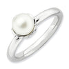 Mothers Stackable Birthstone Ring- Pearl