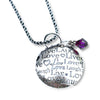 Live Laugh Love Sterling Silver Necklace with Domed Pendant