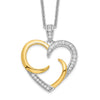 Arms of Love Sterling Silver & 14K Gold Plated CZ Heart Necklace