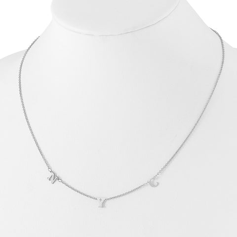 Mothers Initial Necklace 14K White Gold