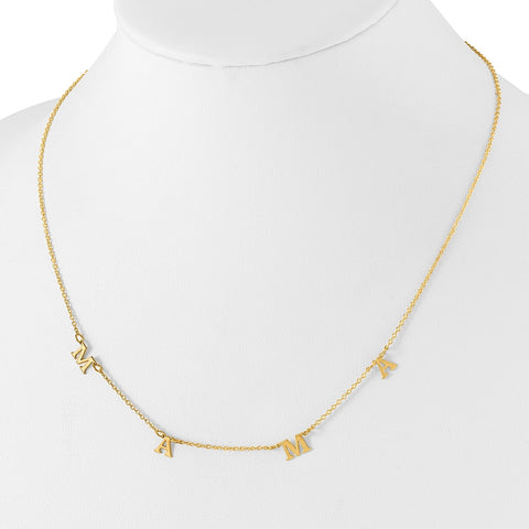 Mothers Initial Necklace 14K Gold