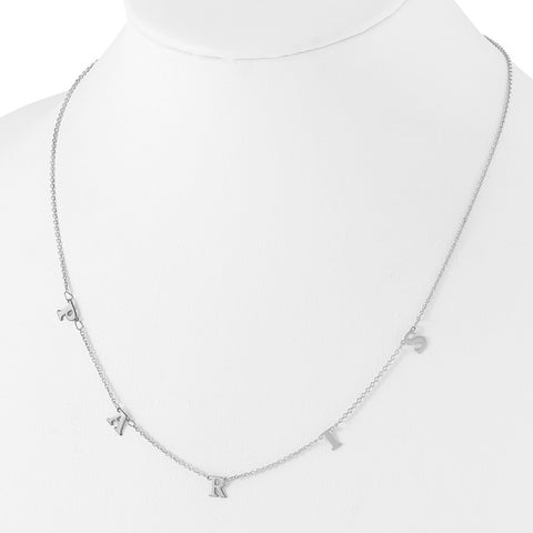 Mothers Initial Necklace Sterling Silver