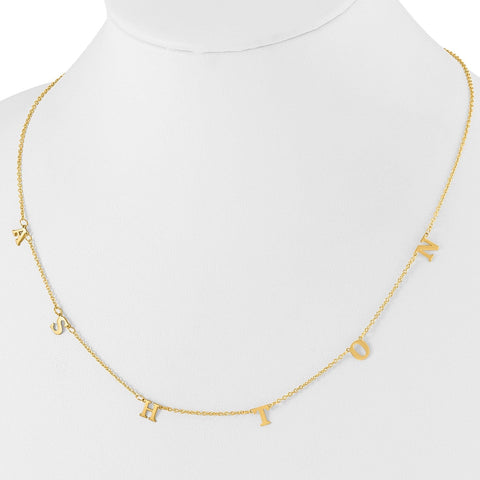 Mothers Initial Necklace Gold Plated