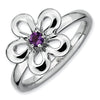 Mothers Stackable Birthstone Ring - Flower