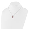 Birthstone Cross Necklace in Sterling Silver