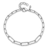 Sterling Silver RH-plated Diamond-cut with 1in. ext Link Bracelet