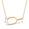 Pickleball Necklace | Open Paddle Sideways in Gold Plate