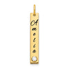 Birthstone & Name Vertical Bar Pendant Gold