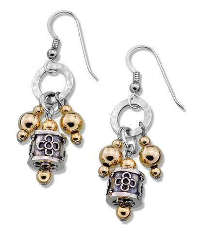 Ornate Bali Earrings with Gold-Filled Beads