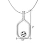 Pickleball Necklace | Open Paddle & Ball in Sterling Silver