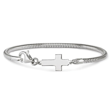 Sideways Cross Snake Chain Bracelet