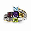 Mother Ring with Diamond Accents, 5 stones