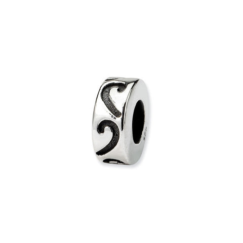 Sterling Silver Bead Spacer/Stopper - Scroll