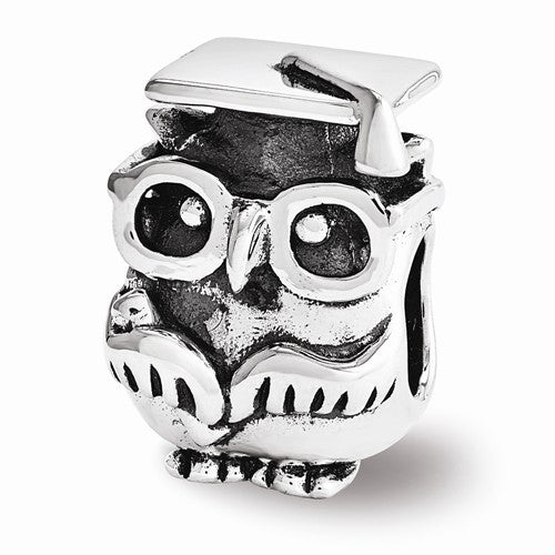 Sterling Silver Reflections Graduation Owl Bead