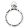 Mothers Stackable Birthstone Ring- Pearl