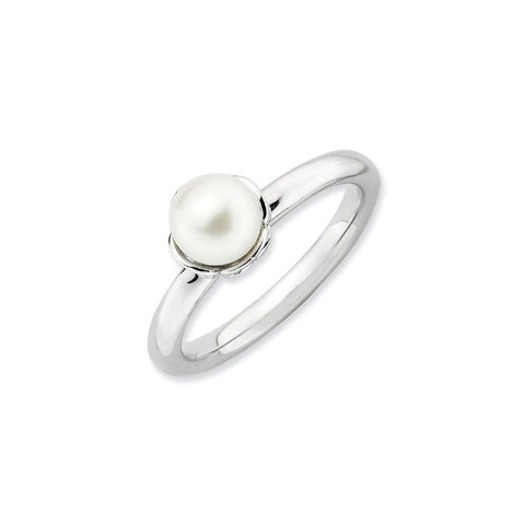 Mothers Stackable Birthdstone Ring- Pearl