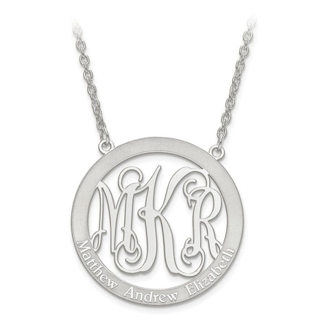 Mothers Monogram Necklace Sterling Silver-Large