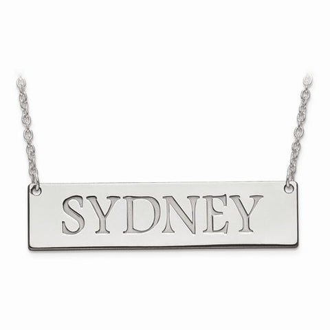 Silver Name Bar Necklace