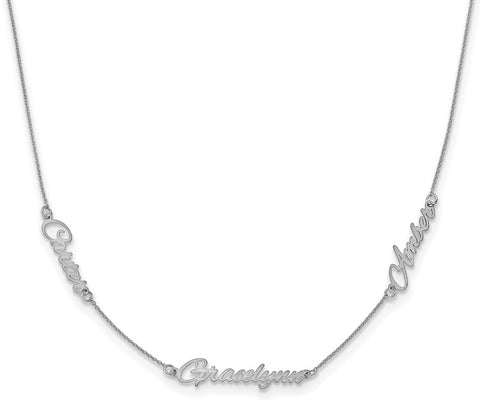 Mommy Name Necklace Silver 3 Names
